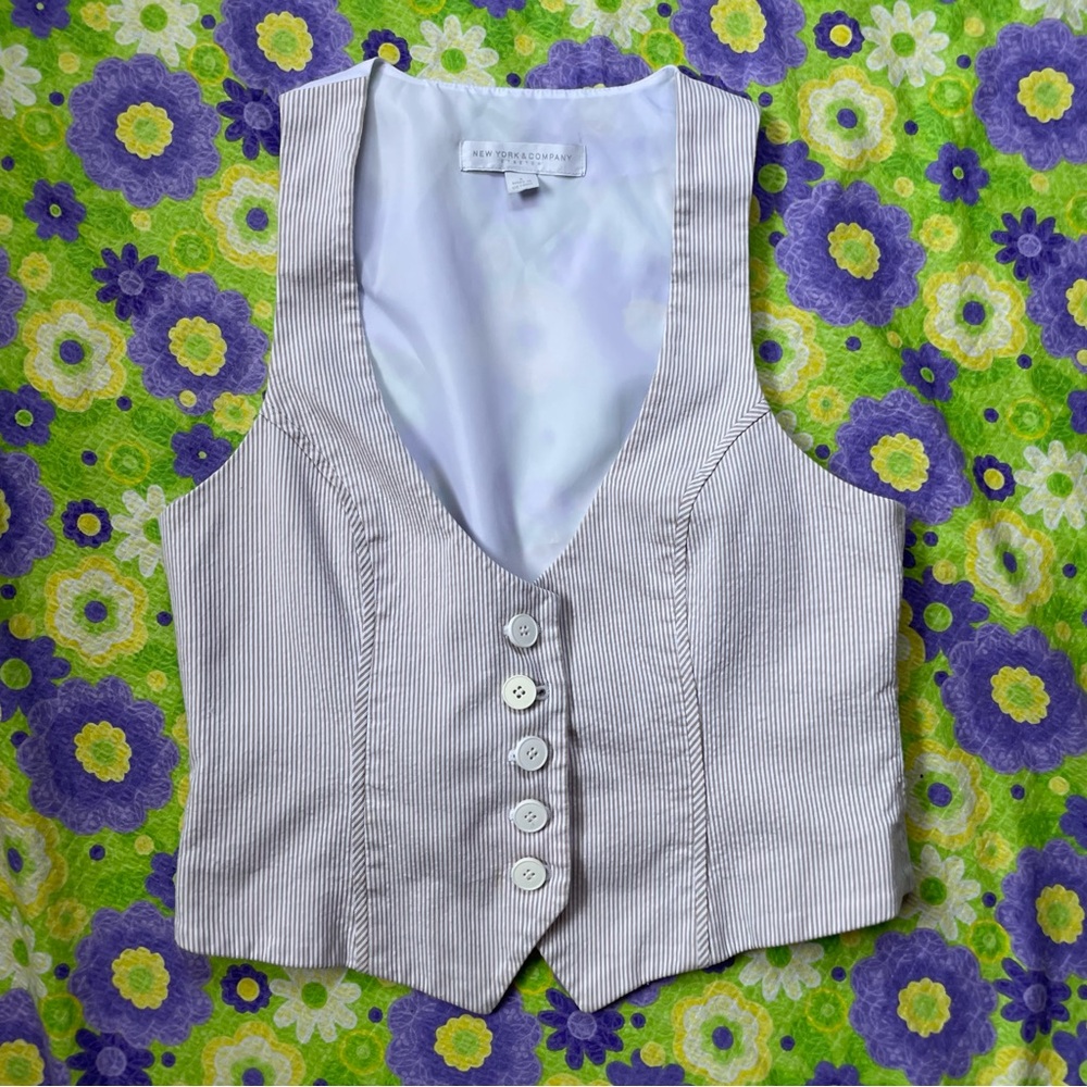 New York & Company Vest Size 6 Button Front Y2K